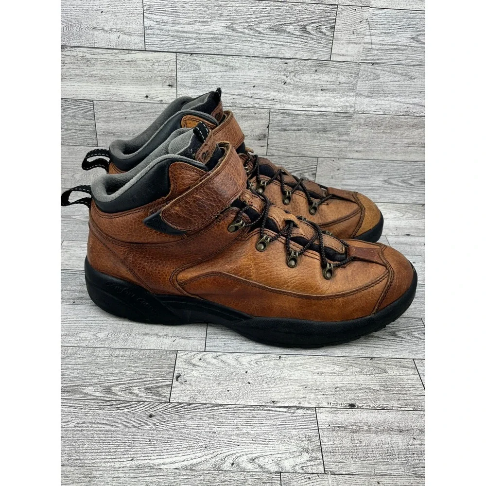 Dr Comfort Ranger 9420 Men Brown Leather Hiking Boots Hook Loop Strap 11M